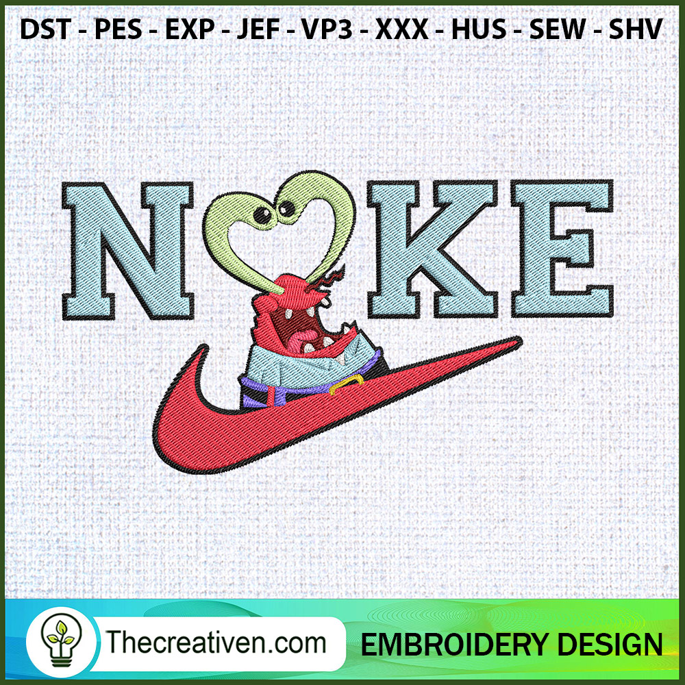Nike Mr. Krabs Heart Embroid Embroidery Design 1 Nike Mr. Krabs Heart Embroid Embroidery Design