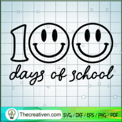 100 Days Of School Funny Emoji SVG, 100th SVG, Teaching At School SVG