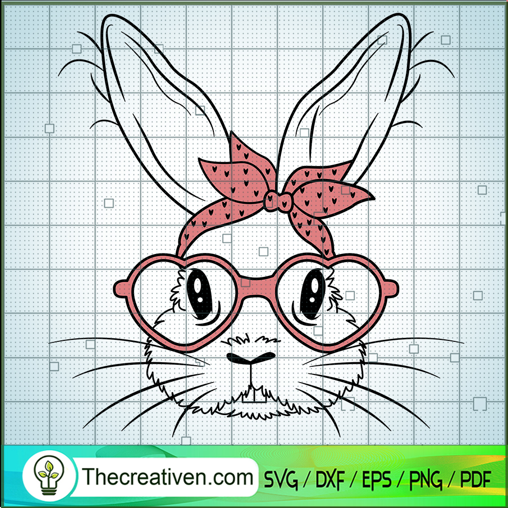 Cute Bunny SVG, Rabbit With Bandana SVG, Happy Easter Day SVG 1 Cute Bunny SVG, Rabbit With Bandana SVG, Happy Easter Day SVG