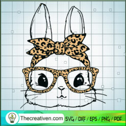 Rabbit With Leopard Badana SVG, Cute Bunny SVG, Happy Easter Day SVG