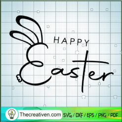 Happy Easter SVG, Bunny Outline SVG, Easter Day SVG