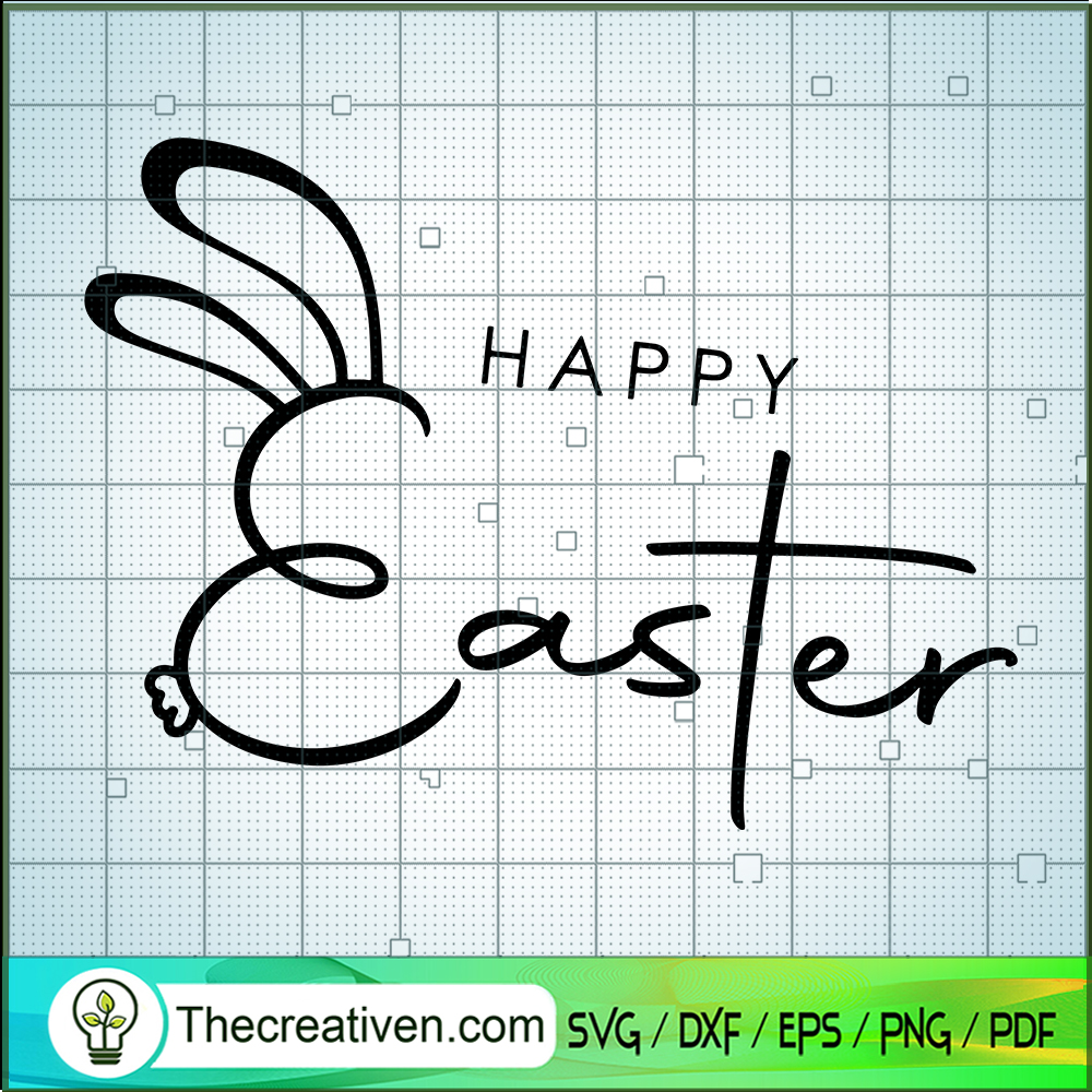 Happy Easter SVG, Bunny Outline SVG, Easter Day SVG 1 Happy Easter SVG, Bunny Outline SVG, Easter Day SVG