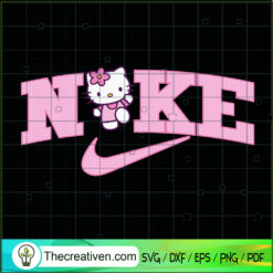 Hello Kitty Nike Logo SVG, Cute Kitty SVG, Nike Logo SVG