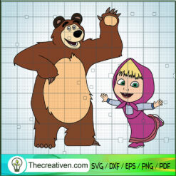 Masha And The Bear SVG, Russian Cartoon SVG, Kids SVG