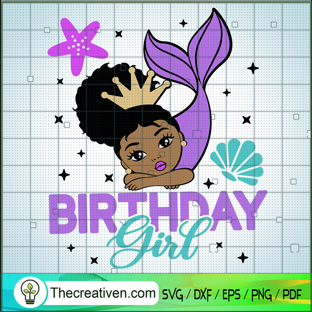 Mermaid Birthday Girl SVG, Birthday Kids SVG, The Little Mermaid SVG 1 Mermaid Birthday Girl SVG, Birthday Kids SVG, The Little Mermaid SVG