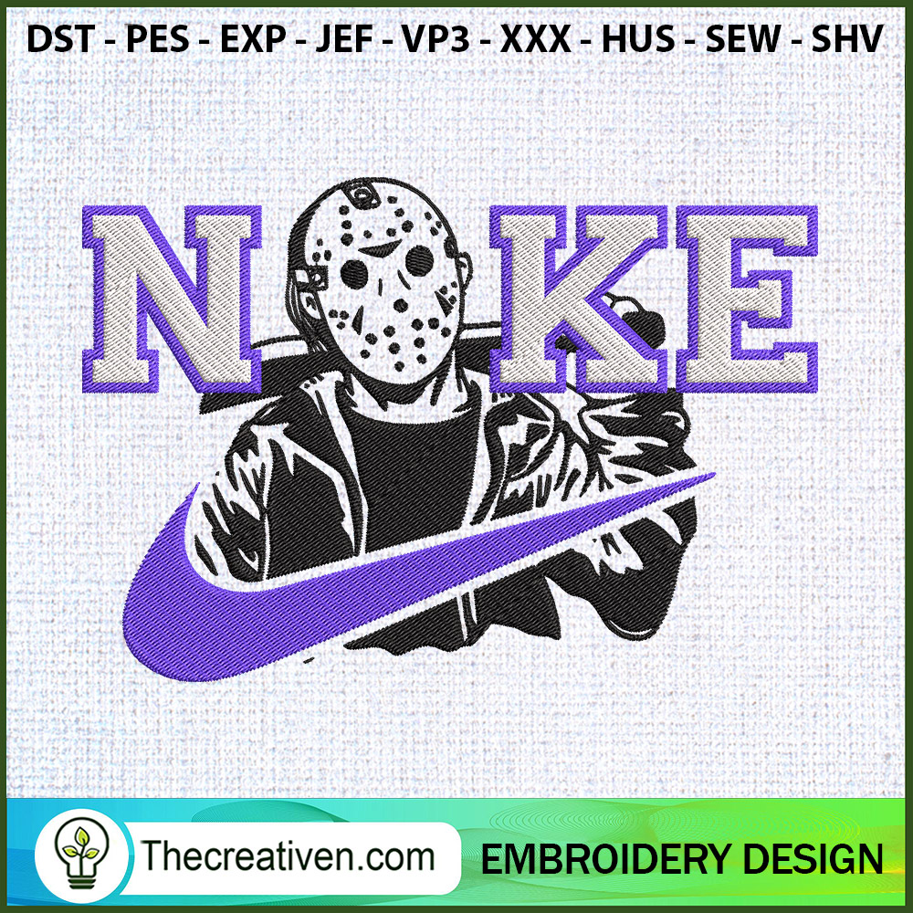 Nike Jason Voorhees Embroide Embroidery Design 1 Nike Jason Voorhees Embroide Embroidery Design