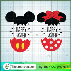 Mickey And Minnie Happy Easter Day SVG Cut File for Cr Design 88603