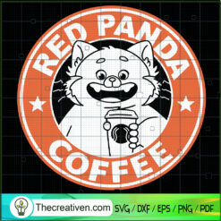 Red Panda Coffee SVG, Red Turning Coffee SVG, Panda Mei Lee SVG