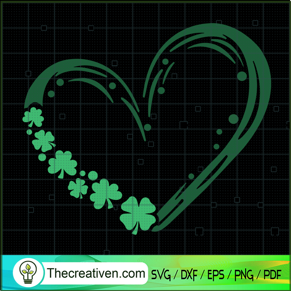 Shamrock Heart SVG, St.Patrick's Day SVG, Clover Heart SVG 1 Shamrock Heart SVG, St.Patrick's Day SVG, Clover Heart SVG