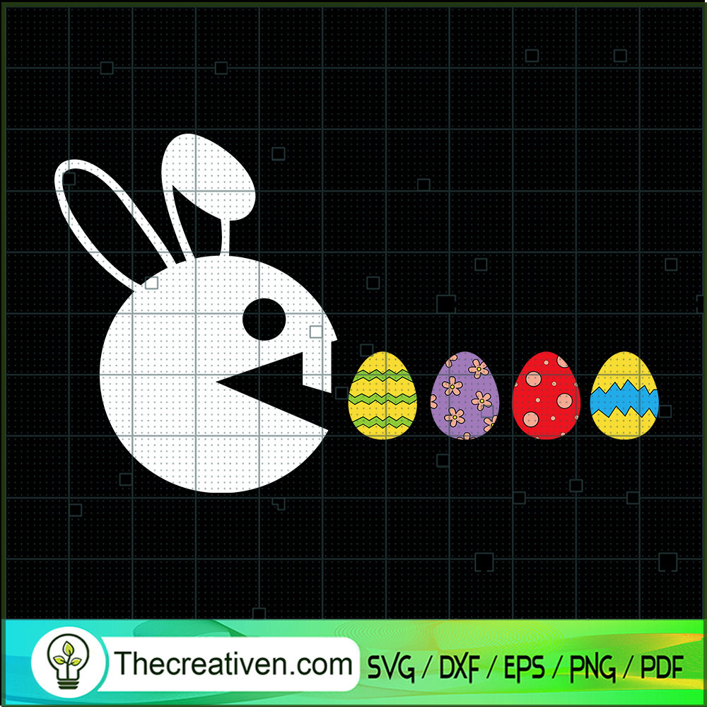 Bunny Eggs Pacman SVG, Easter Bunny Eating SVG, Happy Easter Day SVG 1 Bunny Eggs Pacman SVG, Easter Bunny Eating SVG, Happy Easter Day SVG