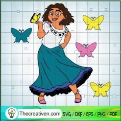 Cute Mirabel With Butterfly SVG, Encanto Mirabel SVG, Walt Disney SVG