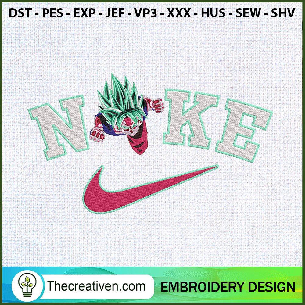 Nike x Goku Super Saiyan Blu Embroidery Design 1 Nike x Goku Super Saiyan Blu Embroidery Design