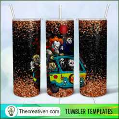 Glitter Horror Halloween Bus F Tumbler Wrap Download
