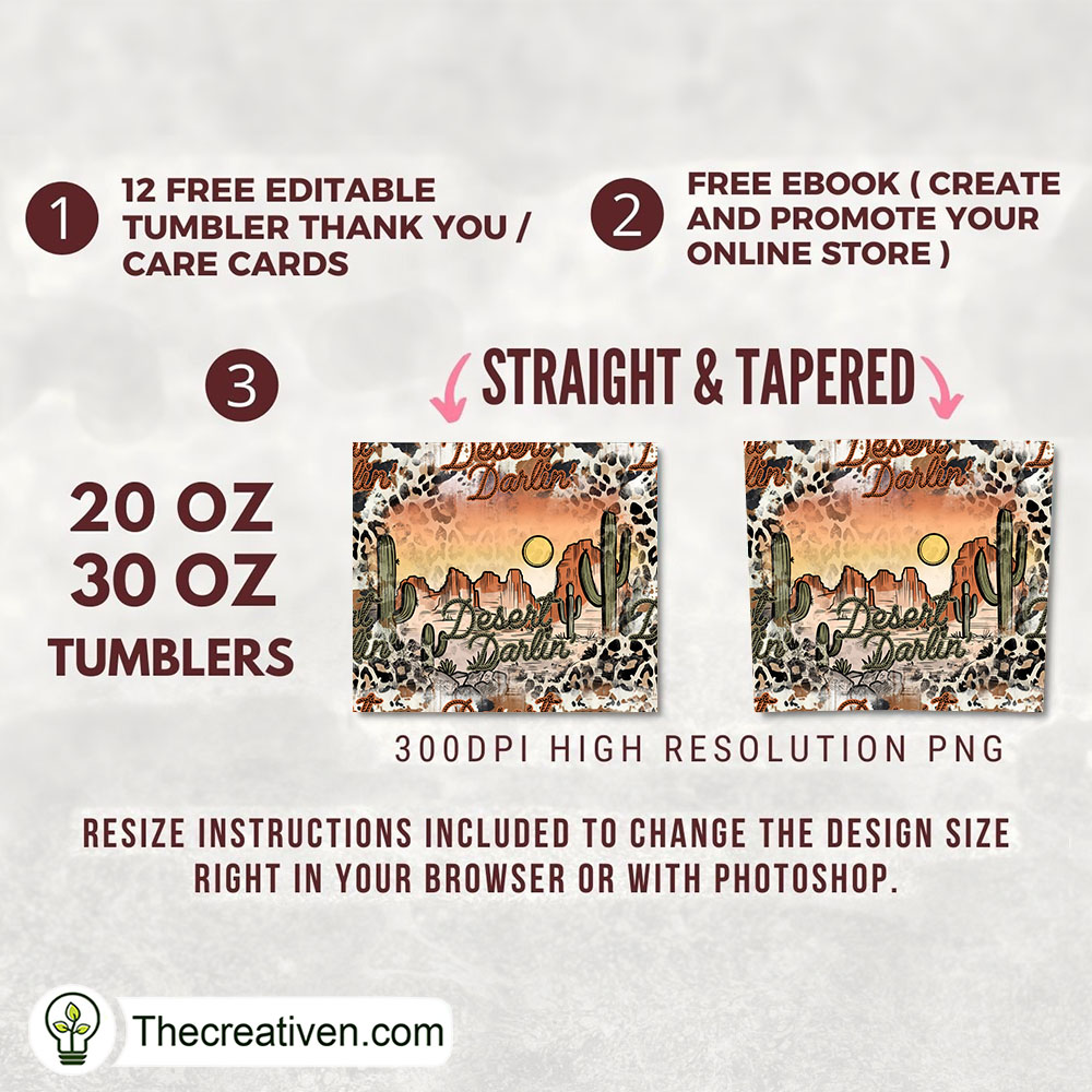 Desert Darrlin' Full Tumbler Wrap Tumbler Wrap – Digital Download 2 Desert Darrlin' Full Tumbler Wrap Tumbler Wrap – Digital Download - Image 2