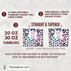 Mini Colorful Leopard Full Tum Tumbler Wrap Download 3 Mini Colorful Leopard Full Tum Tumbler Wrap Download - Image 2