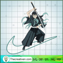 Nike x Tokitou Muichirou SVG, Nike Logo SVG, Kimetsu no Yaiba SVG
