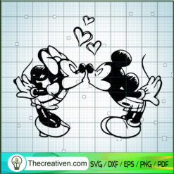 Mickey And Minnie Mouse Kiss SVG, Disney Couple SVG, Mickey SVG