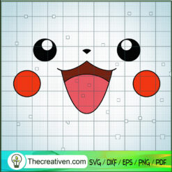Cute Pikachu Face SVG, Pokemon SVG, Pikachu SVG