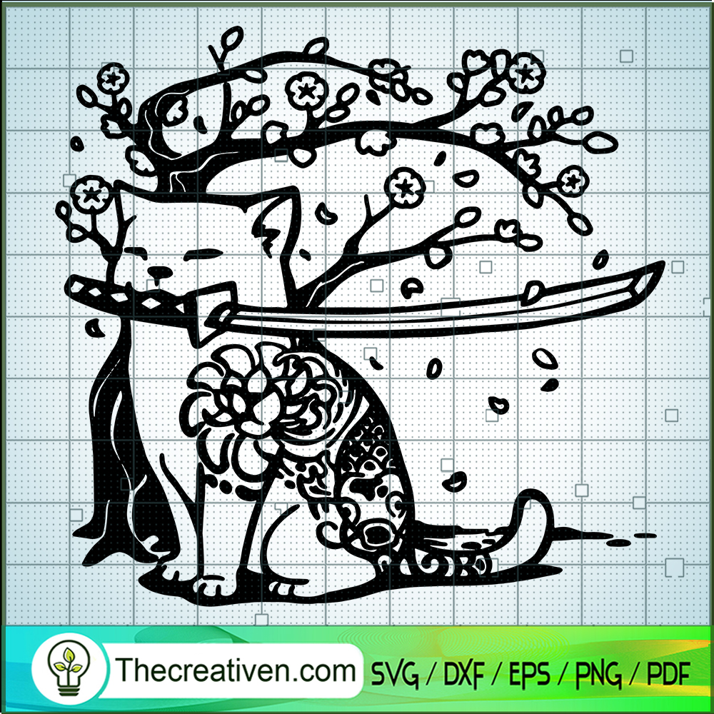 Cat Samurai SVG Cut File for Cricut & Silhouette 1 Cat Samurai SVG Cut File for Cricut & Silhouette