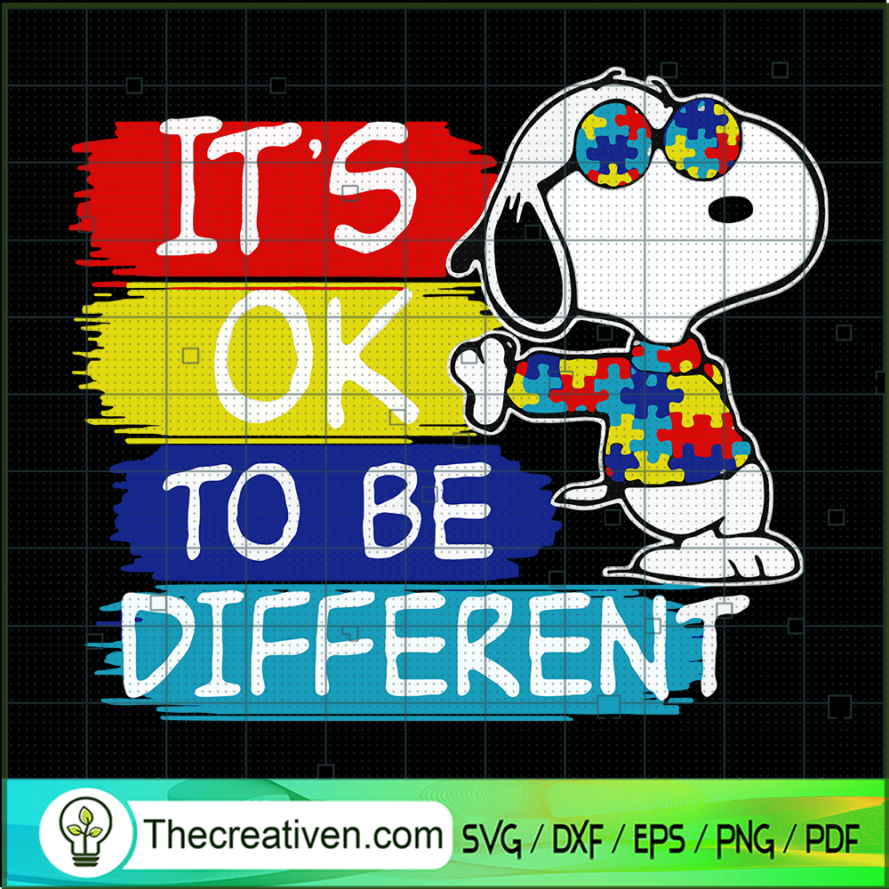It's Ok To Be Different SVG, Snoopy Autism SVG, Snoopy SVG 1 It's Ok To Be Different SVG, Snoopy Autism SVG, Snoopy SVG