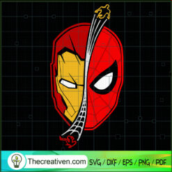Spider-man And Iron Man Half Face SVG, Marvel SVG, Superheroes SVG