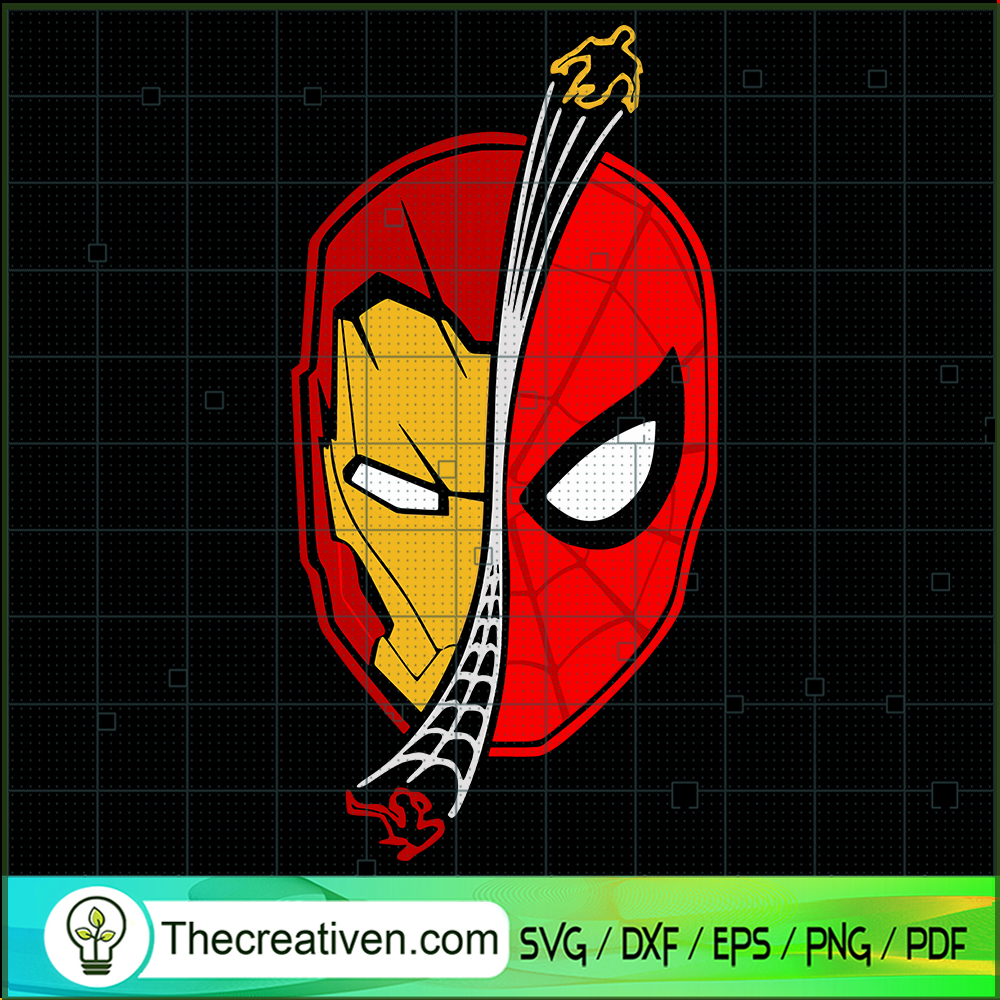 Spider-man And Iron Man Half Face SVG, Marvel SVG, Superheroes SVG 1 Spider-man And Iron Man Half Face SVG, Marvel SVG, Superheroes SVG