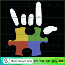 Autism Hand Rock And Roll Puzzle SVG Cut File for Cricut & Silhouette