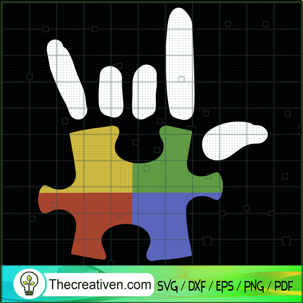 Autism Hand Rock And Roll Puzzle SVG Cut File for Cricut & Silhouette 1 Autism Hand Rock And Roll Puzzle SVG Cut File for Cricut & Silhouette