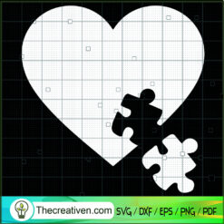 Autism Puzzle Heart SVG, Autism Support SVG, 2nd April SVG