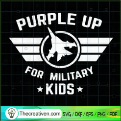Purple Up For Military Kids  SVG Cut File for Cricut