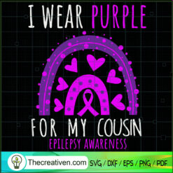 I Wear Purple For My Cousin  SVG Cut File for Cricut