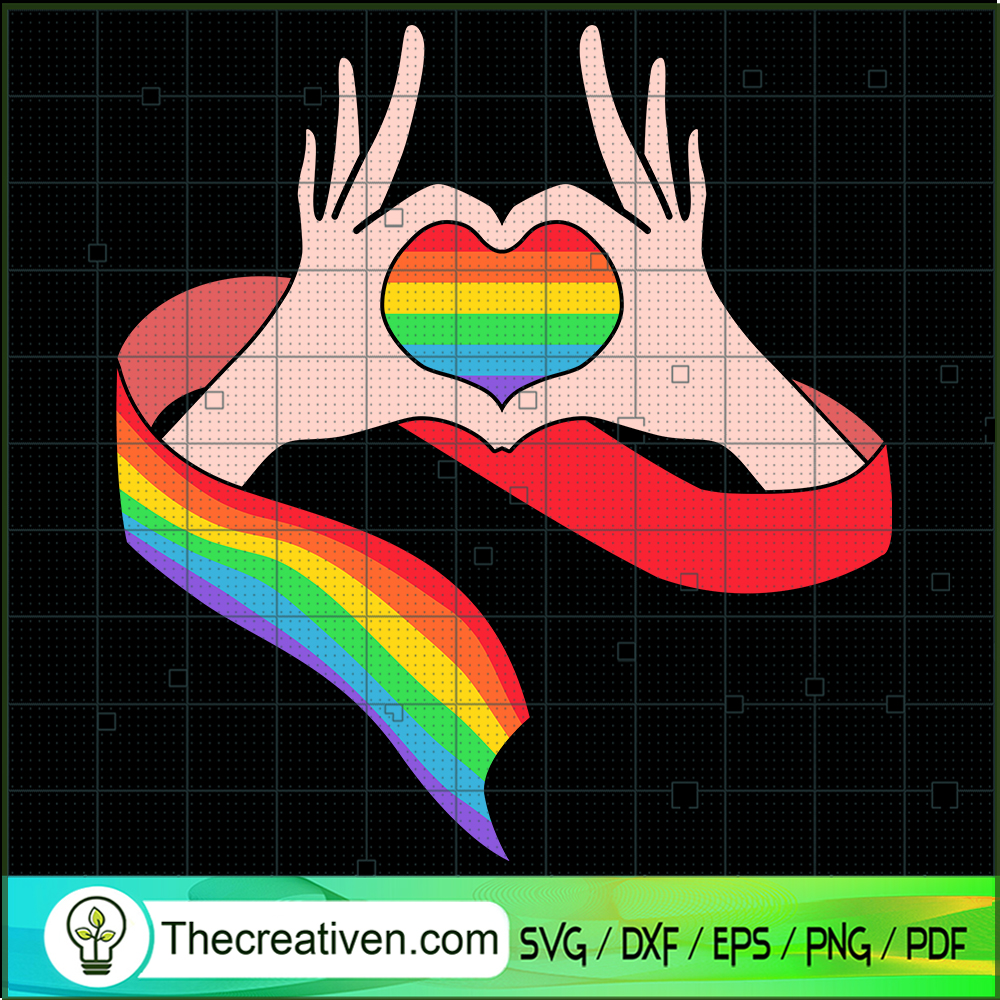 Hand Heart Rainbow SVG, LGBT SVG, Supports LGBT SVG 1 Hand Heart Rainbow SVG, LGBT SVG, Supports LGBT SVG