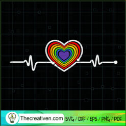 LGBT Heart Beat SVG, LGBT SVG, Gay Pride SVG