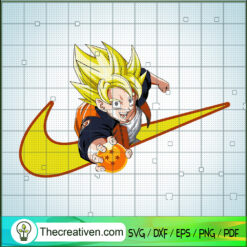Nike With Goku Take 3 Star Ball SVG, Nike Logo SVG, Goku SVG