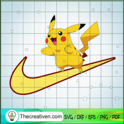 Nike x Pikachu SVG, Cute Pikachu SVG, Nike Logo SVG