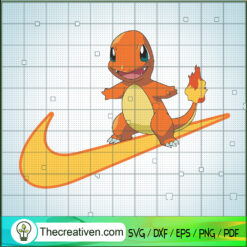 Nike With Charmander SVG, Nike x Pokemon SVG, Nike Logo SVG