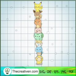 Chibi Pokemon Dex SVG, Pokemon Characters SVG, Cute Pikachu SVG