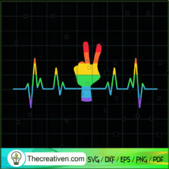 LGBT Hand Heartbeat SVG, LGBT SVG, Gay Pride SVG