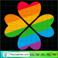 LGBT Shamrock SVG, LGBT Clover SVG, LGBT Heart SVG