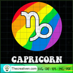 Capricorn LGBT SVG, LGBT Zodiac SVG, Gay Pride SVG