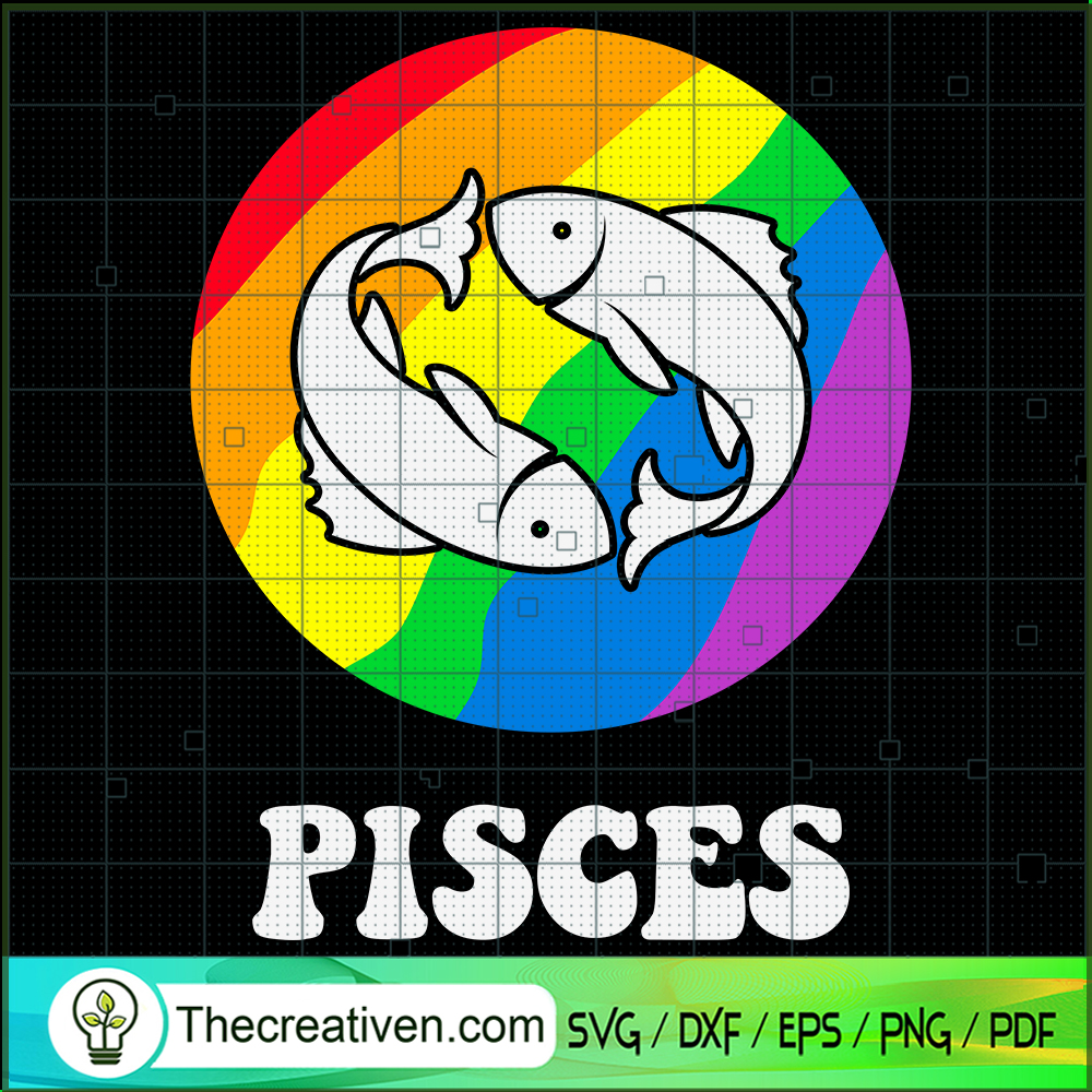 Pisces LGBT SVG, LGBT Zodiac SVG, Gay Pride SVG 1 Pisces LGBT SVG, LGBT Zodiac SVG, Gay Pride SVG