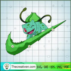 Nike x Pokemon Bulbasaur SVG, Nike Logo SVG, Bulbasaur SVG
