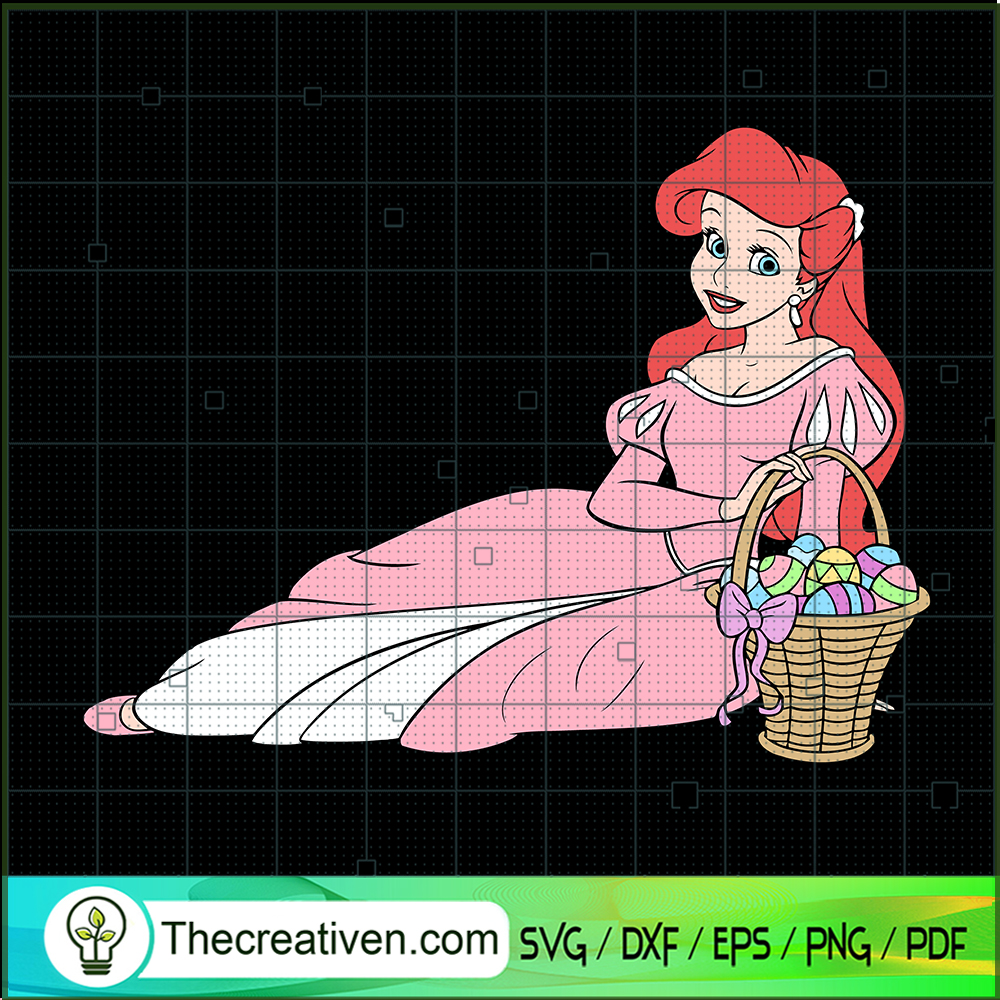 Princess Basket Eggs Easter SVG Cut File for Cricut & Silhouette 1 Princess Basket Eggs Easter SVG Cut File for Cricut & Silhouette