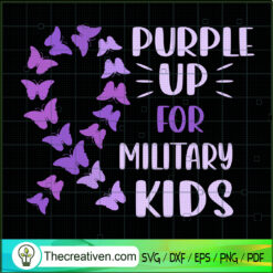 Purple Up For Military Kids SVG Cut File for Cricut & Silhouette