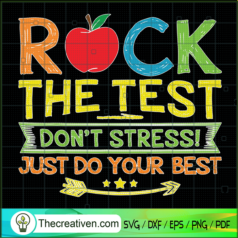 Rock The Test Don't Stress J SVG Cut File for Cricut 1 Rock The Test Don't Stress J SVG Cut File for Cricut