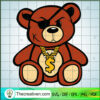 Teddy Bear Gangters SVG, Teddy Bear SVG, Rich Bear SVG
