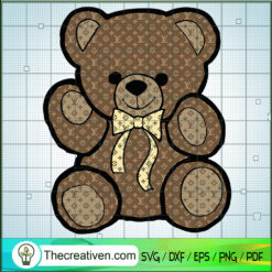 Teddy Bear Louis Vuitton Luxury SVG Cut File for Cricut & Silhouette