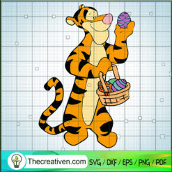 Tigger Basket Eggs Easter SVG, Easter Eggs SVG, Happy Easter Day SVG