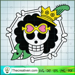 Brook Jolly Roger Logo SVG, One Piece Logo SVG, Jolly Roger SVG
