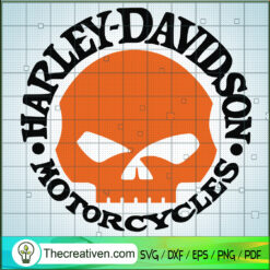 Harley-Davidson Orange Skull Logo SVG Cut File for Cricut & Silhouette